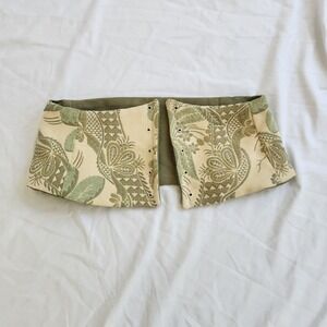 Vintage Handmade Green and Cream Lace Up Belt